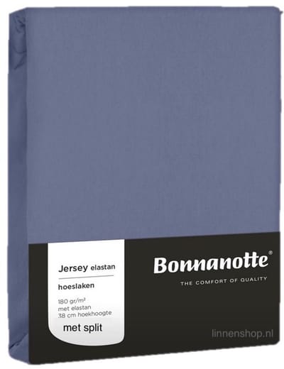 Bonnanotte Hoeslaken Split(topper) Jersey Elastan Denim 180/200x200/220