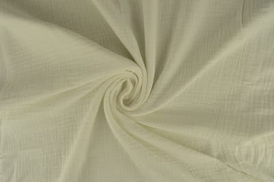 10 meter mousseline stof op rol - Gebroken wit - 135cm breed - Double gauze op rol