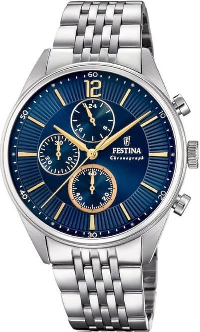 Festina F20285/3 Timeless Chronograaf - Polshorloge - Staal - Zilverkleurig - Ø 41,5mm