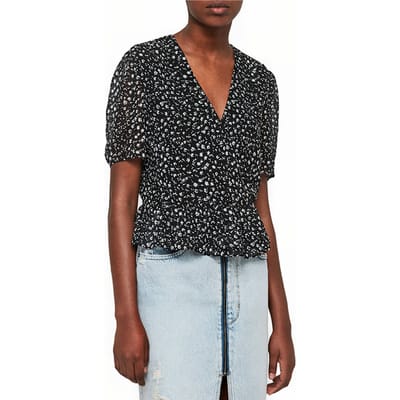 AllSaints Ilia Hearts Top Red Maat: 32 | Blouses Outlet | Dames | Zwart
