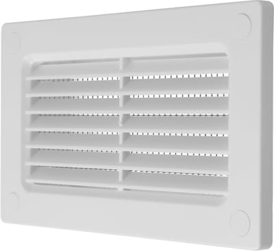 Ventilatierooster Rechthoekig - Lucht Uitlaat - Binnen Ventilatie - ABS Kunststof Materiaal - 120 x 60 mm - Wit