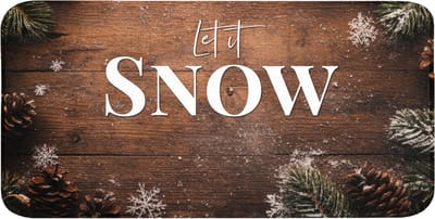 WC mat 120x60 cm - Antislip - Sneeuw - Houtlook - Quote - Let it snow - Toiletmat - Vloermat - Douchemat - Toilet tapijt - Toiletmatten