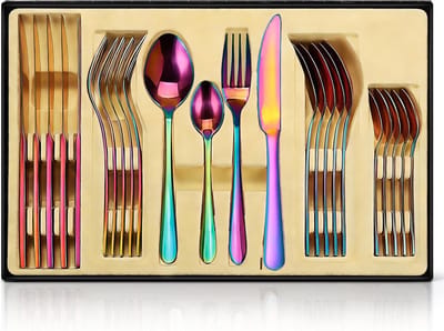 24-delige Bestekset in Spiegelschitterend RVS, Ideaal voor Thuis en Restaurant, Inclusief Cadeaubox, Geschikt voor 6 Personen, Perfecte Tafelaankleding