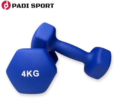 Padisport - Dumbells 4 Kg - Halter - Gewichten Set Halters - Gewichten 4 Kg - Blauw - Gewichten - Dumbells - Halters - Gewichtjes 4 Kg