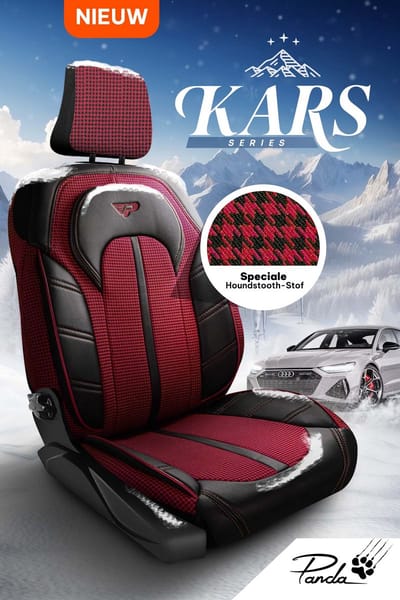 Stoelhoezen Volkswagen Sharan 1995-2010 – Kars Bordeaux – Pied-de-poule jacquardstof – Voorstoelenset – slijtvast – ademend – eenvoudig te monteren