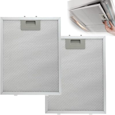 2 Stuks Wasbaar Aluminium Filter voor Afzuigkappen, Vetfilter en Metaalfilter (320 x 260 mm) voor Efficiënte Vetverwijdering en Verbeterde Luchtkwaliteit