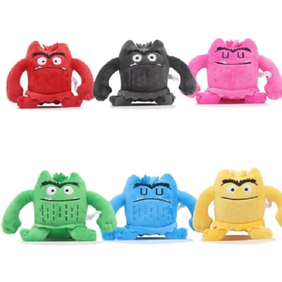 6 stuks/set 6 Kleuren Kawaii Het Kleurenmonster Pluche Pop Kinderen Monster Kleur Emotie Pluche Knuffel Speelgoed Voor Kinderen Verjaardagscadeaus 15cm
