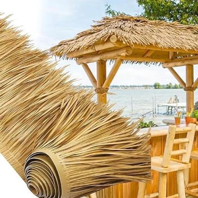 Kunstrieten dakrol - Decoratief riet - Tuindecoratie - Onderhoudsarm tropisch uiterlijk - 6 meter - Natuurlijk