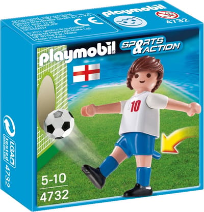 Voetbal Speelfiguur - Engelse speler - Kinderspel - Beweegbare schietpoot - 10 cm - Veelkleurig