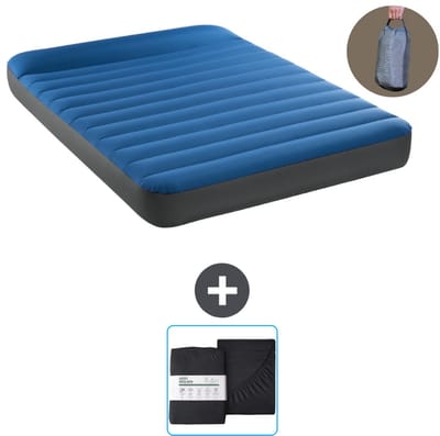 Intex Luchtbed - Twijfelaar - 137 x 191 x 22 cm - Blauw - Inclusief pomp en Hoeslaken