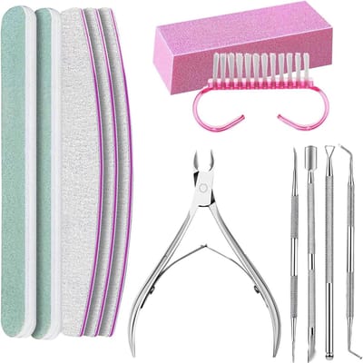 Nagelknipperset, pedicure-gereedschap en manicureset, nagelset, 100/180 roestvrij staal, manicuregereedschap, nagelgereedschap, het kleppers, nagelvijl, Ro lager