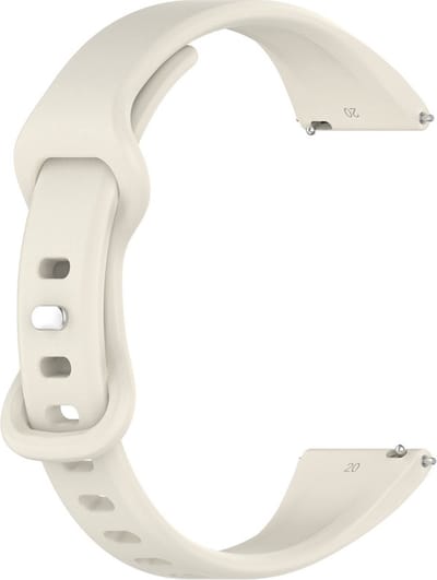 Siliconen bandje - geschikt voor Amazfit GTS / GTS 2(E) / GTS 2 Mini / GTS 3 / 4 (Mini) / Bip (S) / Bip U (Pro) / Bip Lite / Bip 3 (Pro) / GTR 42 mm / Pop (Pro) / Active (2) - cremekleurig