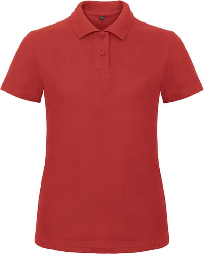 Dames Polo ID.001 Rood merk B&C maat M