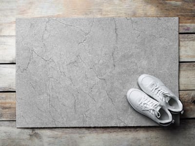 Coloray Deurmat voor binnen - Grijs Wasbare Deurmat - Grijs Beton Inloopmat Voordeur - Antislip Onderkant Deurmat - Deurmat Met Print - 60x40 cm