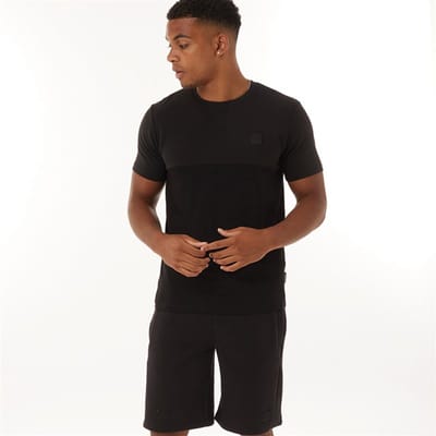 2 delige katoenen heren set t shirt met korte broek short zwart merk : Bench maat L