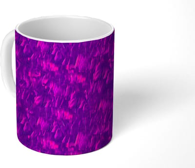 Mok - Koffiemok - Vloeiend - Olie - Verf - Texturen - Fel paars - Mokken - 350 ML - Beker - Koffiemokken - Theemok