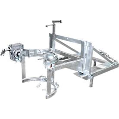 Vatkipper Bauer type FD/L, voor vaten van 110 tot 220 l, 360 kg, 270° kippen, met handslinger, vorkheftrucksteun, gegalvaniseerd