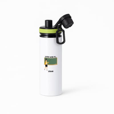 Hacebo® - Later word ik leraar waterfles met draaidop groen - Leraar - Leraren - Docent - juf - meester - water fles - 850ML