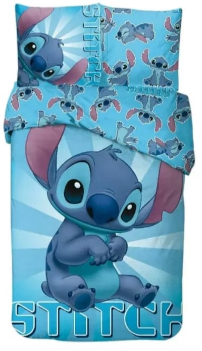 Lilo en Stitch - Dekbedovertrek - Blauw - Eenpersoons - 140 x 200 cm - kussensloop 65 x 65 cm - 100% Katoen