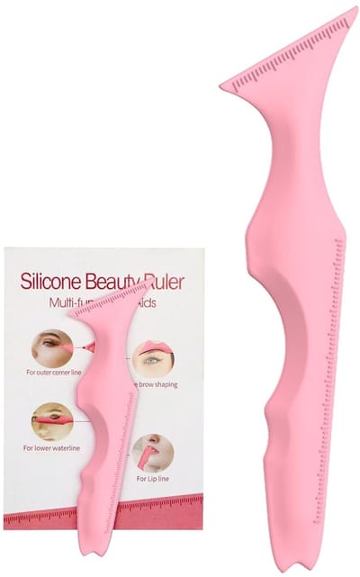5-in-1 siliconen eyeliner-sjablonen, herbruikbare eyeliner voor mooie winged eyeliner, make-uptools als wimperbescherming/wenkbrauwvorming/kaaklijn/liplijn voor beginners (roze)
