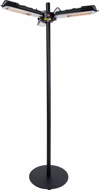 Sunred - Parasol - Bright lijn - Zwart/Zilver - Parasol model - Terrasverwarmer - Halogeen technologie - 2000W - ECO - Opvouwbaar - 3 standen - Elektrische heater - Heater - Parasol heater