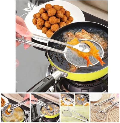Waledano® Frituurklem - Keukentang - Barbecue Filter - Tang Voor Oliefilter - Keuken Zeef - Frituurtang - Serveertang