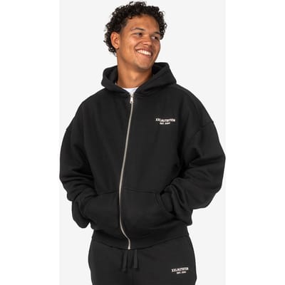 XXL Sportswear Athleisure Full Zip Hoodie - Black Zwart 3XL