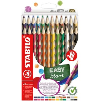 STABILO EASYcolors - Ergonomische Kleurpotloden - Rechtshandig - Extra dikke 4.2 mm Kern - Set Met 24 Kleuren