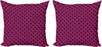ABAKUHAUS Decoratieve kussenhoezen in natuurlijke kleur, 2 stuks, moderne accenten, dubbelzijdige digitale print, 60x60 cm, magenta donkerpaars