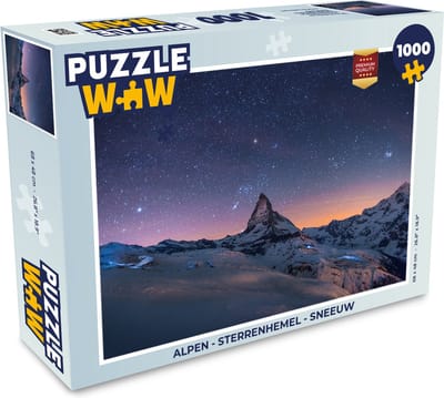 Puzzel Alpen - Sterrenhemel - Sneeuw - Legpuzzel - Puzzel 1000 stukjes volwassenen