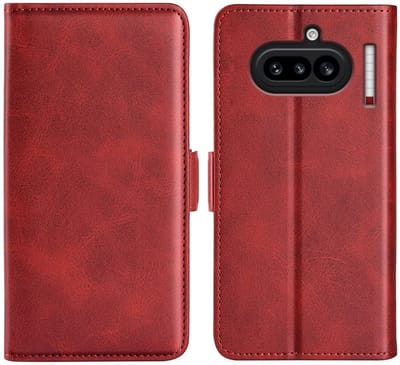 MobyDefend Hoesje - Geschikt voor Nothing Phone (4a) - Luxe Wallet Book Case (Sluiting Zijkant) - Rood