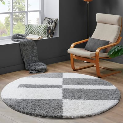 Muratap Milano gala hoogpolig rond vloerkleed modern licht creme- 150 cm rond