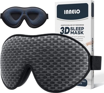 Slaapmasker voor heren Dames, 2023 Comfortabel ademend oogmasker, 3D-slaapmaskers met diepe oogkassen en verhoogde neuspads, 100% lichtblokkerend slaapmasker met traagschuim voor reizen