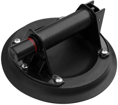 GELLDG Tegelzuignappen - Vacuümheffer Zuigheffer - 8 inch - Sterke Zuigkracht, Duurzaam en Praktisch - Geschikt voor Glas, Tegels en Gladde Oppervlakken - Rubber - Incl. Handvat voor Ééndelige Bediening tot 120KG