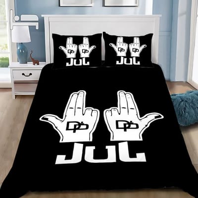 Dekbedovertrek Rapper JuL C'est Pas Kussensloop Beddengoed Des Lol Set Volwassene JongenMeisje Slaapkamerdecoratie Eenpersoons Tweepersoons Grote Maat Bed EU Single135x200cm