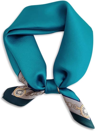 Zijde Sjaal voor Vrouwen - Kleine Vierkante Vintage Sjaals met Print en Effen Kleur, Lichtgewicht en Zacht, Perfect als Accessoire voor Hoofdbedekking en Mode