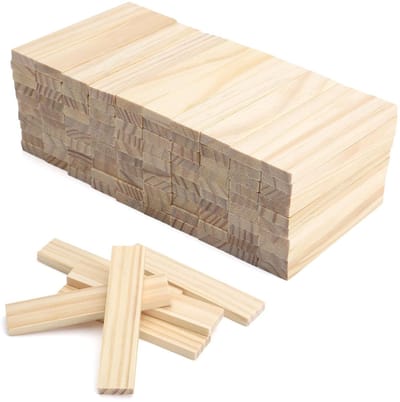Houten Blokken - Bouwstenen Knutselen - DIY Projecten - Gladde Afwerking - 100x20x7 mm - Natuurlijk Hout