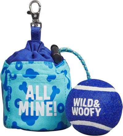 Honden Trainingszak - Honden Snack Tas - Hondentraining Belonen - Met Ballenhouder - 7.6 x 11.4 x 7.6 cm - Blauw