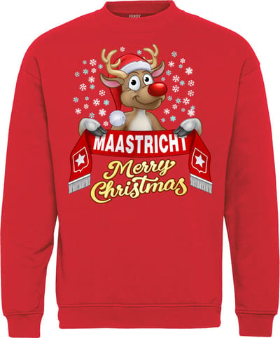 Kersttrui Maastricht | Foute Kersttrui Dames Heren | Kerstcadeau | MVV supporter | Rood | maat XS