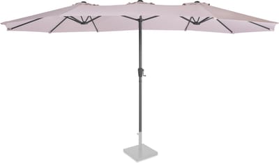 VONROC Premium Parasol Iseo - 460x270cm – Dubbele parasol – Duurzaam - UV werend doek - Beige – Incl. beschermhoes