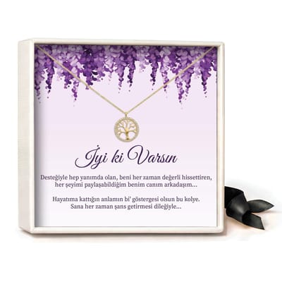 Pera Jewelry - 925 sterling zilveren Levensboom Ketting - Hayat Ağacı Kolye – İyi ki Varsın - Collier - Ketting Dames - Ketting met Hanger
