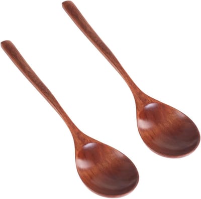 Set van 2 Houten Kooklepels van 25 Inch, Handgemaakt Keukengerei, Ideaal voor Soep, Salades en Mixen, Duurzaam en Voedselveilig