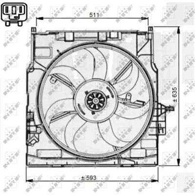 Koelventilatorwiel, motorkoeling NRF 47733