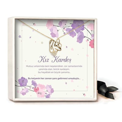 Pera Jewelry - 925 sterling zilveren Moeder & Baby ketting - Anne & Bebek Kolye – Kız Kardeş - Collier - Ketting Dames - Ketting met Hanger