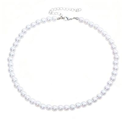 Parelketting wit, lange halsketting voor dames, sieraden voor bruiloften en verjaardagsfeesten
