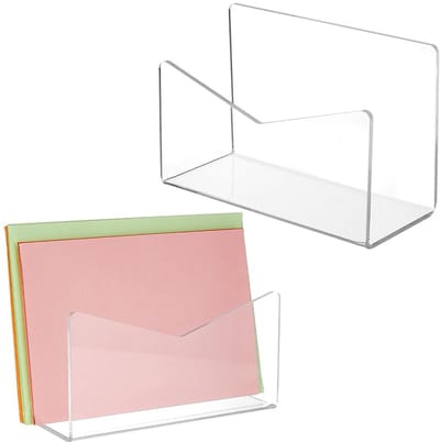 Dailygoody - 2-delige ladesorteerder - Bureauorganisator - Transparant - Acryl postdisplaystands - Geschikt voor documenten en enveloppen
