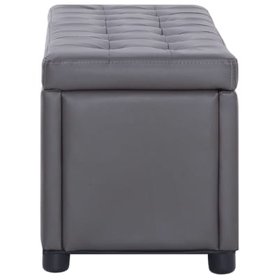 vidaXL - Opberghocker - 87,5 - cm - kunstleer - grijs