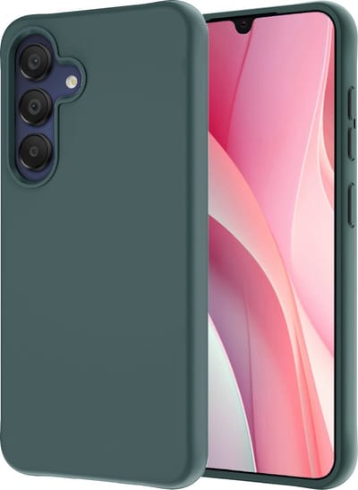 Hoesje - Geschikt voor Samsung Galaxy A15 - Sterk & Shockproof - Hoes Cover - Siliconen Case - Donkergroen