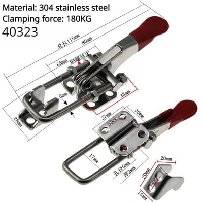 304 Roestvrij Staal / Gegalvaniseerd IJzer Snelbevestiging Verstelbare Gesp Sluiting Klem Box Gesp Horizontale Bevestiging Deurbout Klem