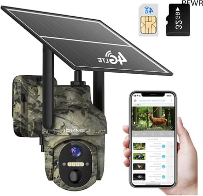 RFWR® 4G Beveiligingscamera met SIM-kaart en SD-kaart - Draadloze Bewakingscamera met Nachtzicht en Bewegingsdetectie